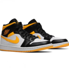 Nike Air Jordan 1 Mid Retro Laser Orange Yellow Black Spor Ayakkabı